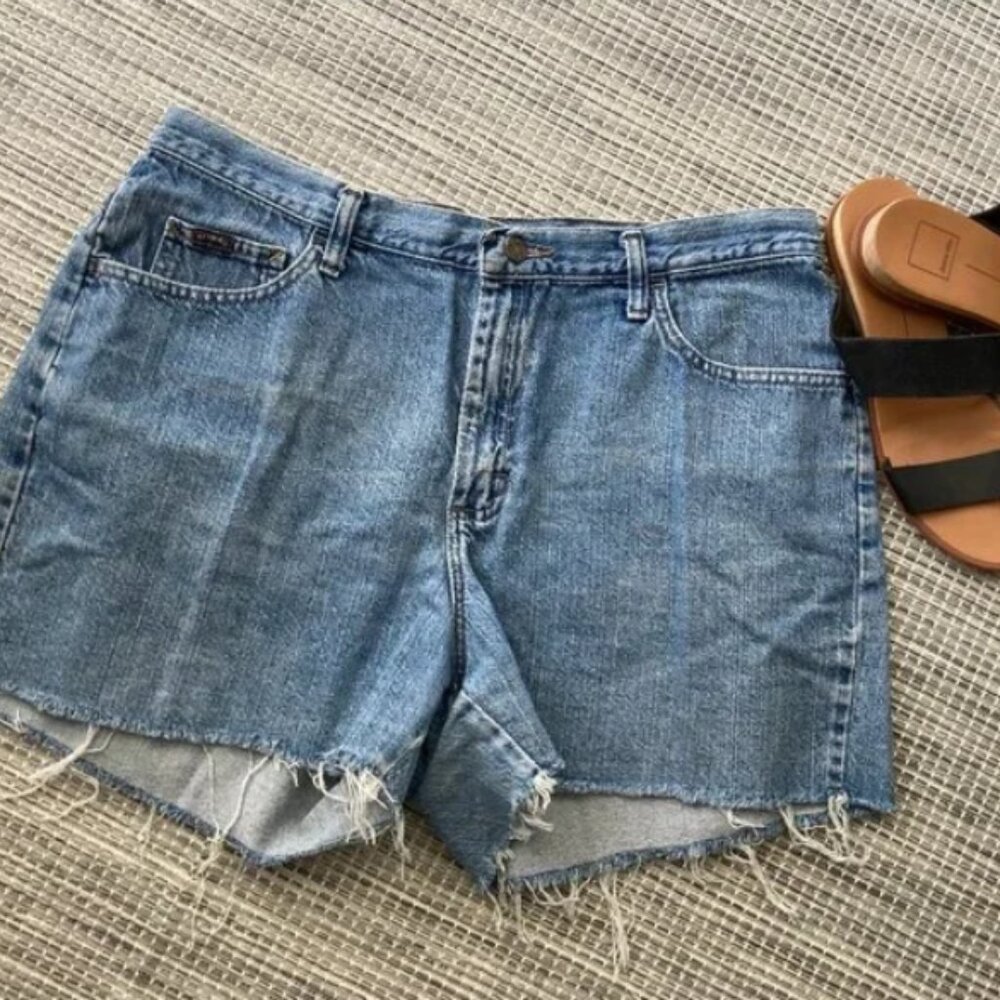 Riders by Lee Blue Denim Frayed Shorts 16M